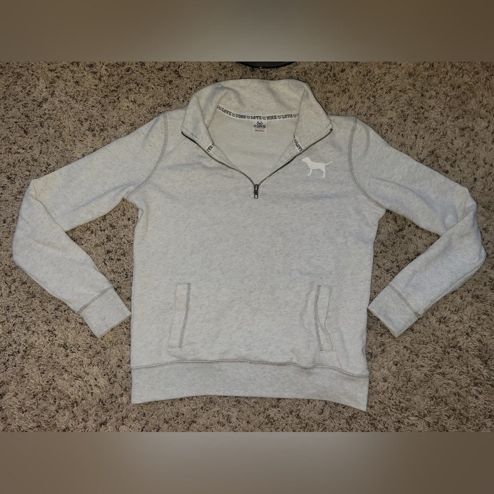 Victoria's Secret Pink Quarter Zip Pullover Women's Sz XS - Picture 2 of 12